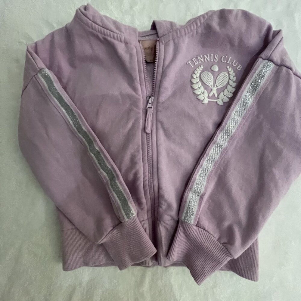 Lavender Zip-Up Hoodie – Tennis Club – Cozy & Cute – 4